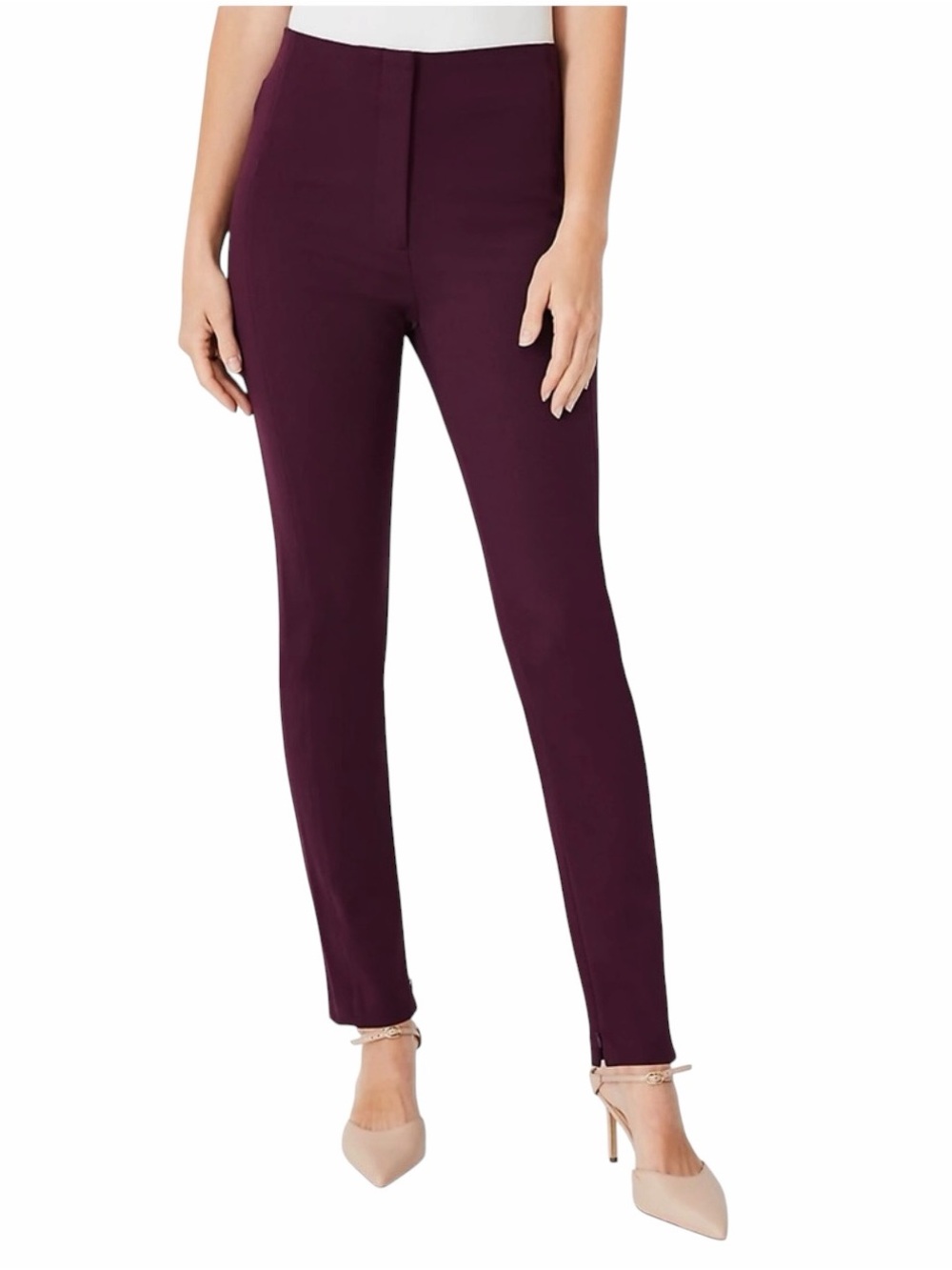NWT/ANN TAYLOR/HIGH RISE/THE AUDREY PANT/BURGUNDY/SIZE: 00 PETITE